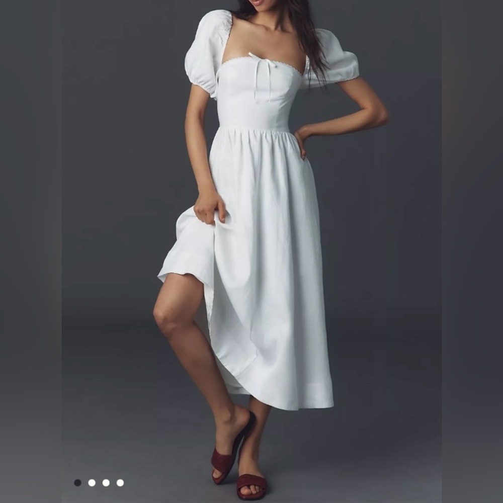 Reformation Marella White Midi Dress